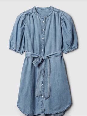 GAP Denim Midi Dress in Light Blue with Button Front